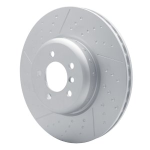 BMW 335i xDrive Brake Rotor (1) - Front - R1 Concepts - Carbon Alloy GeoMET Dimpled & Slotted - `13-`20